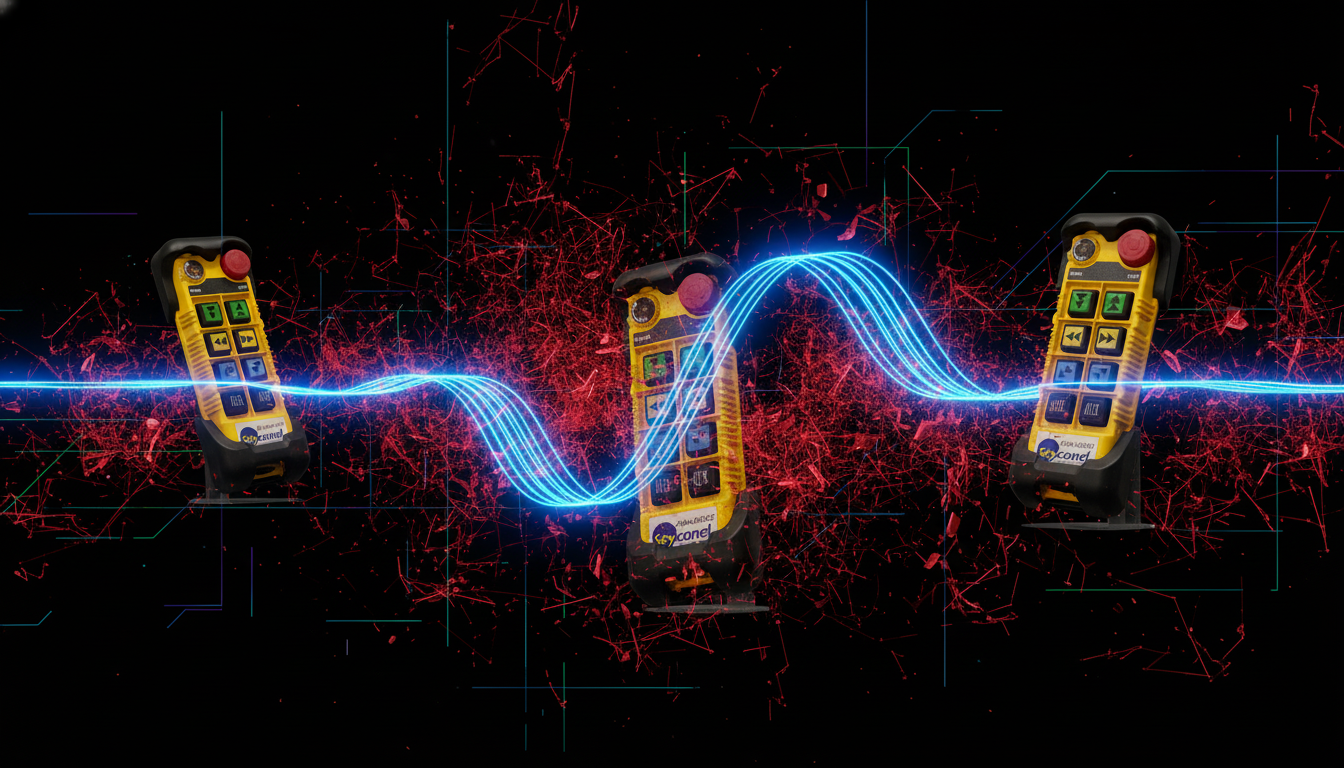 Gráfico ilustrativo de ondas de rádio e interferência eletromagnética