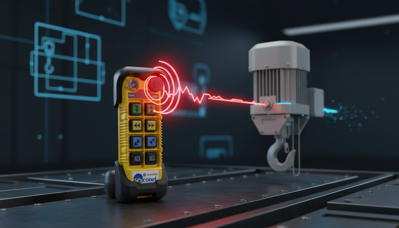 Esquema conceitual de parada de emergência cortando energia